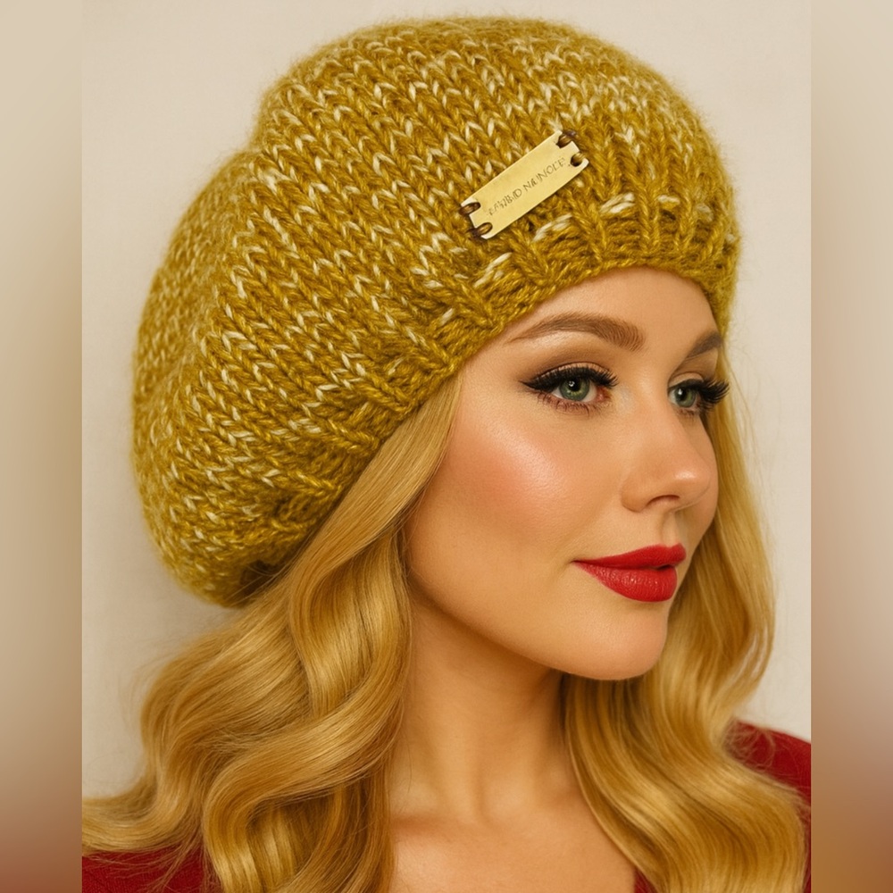 Hand Knits 2 Love Slouch Beanie  Hat Adjustable  Fit Good Pearl Designer